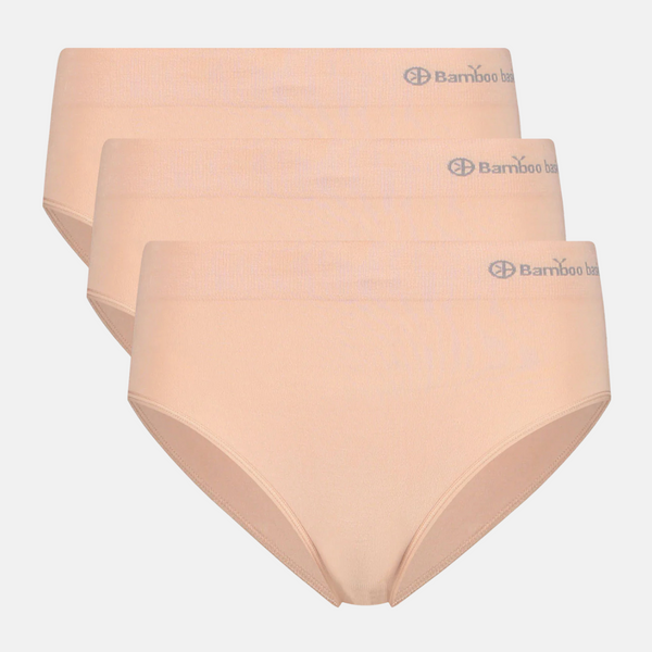Belle Bambus-Maxislip mit schmalem Gummibund - rose nude 3er-Pack
