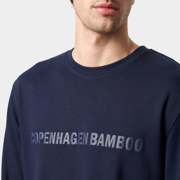 Marineblaues Bambus-Sweatshirt mit Logo