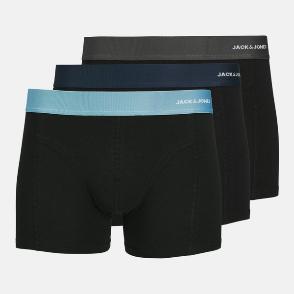 JACPHILIP Bambus-Unterhosen 3er Pack in schwarz mit farbigem Gummizug