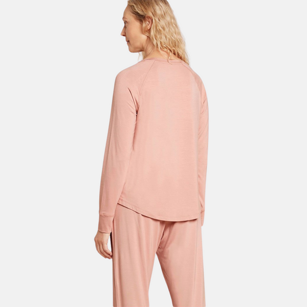 Rosa langärmeliges Raglan-Bambus-Lounge-T-Shirt