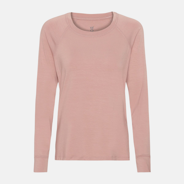 Rosa langärmeliges Raglan-Bambus-Lounge-T-Shirt