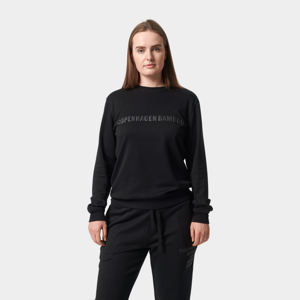 Schwarzes Sweatshirt aus Bambus mit Logo