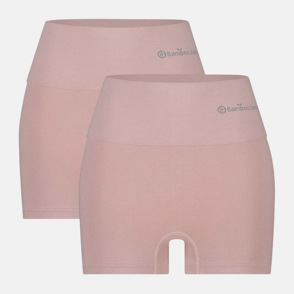 Stella Hotpants aus Bambus mit hoher Taille - Rose nude 2er Pack