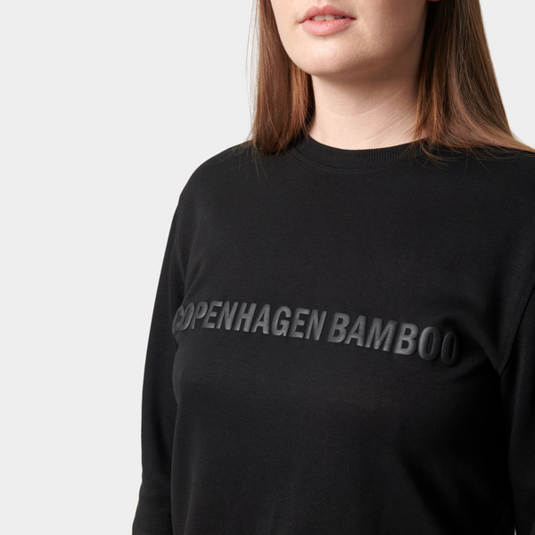 Schwarzes Sweatshirt aus Bambus mit Logo