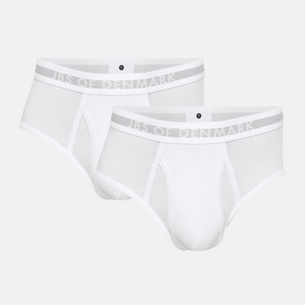 2er-Pack weißer Bambus-Herrenslips mit Schlitz