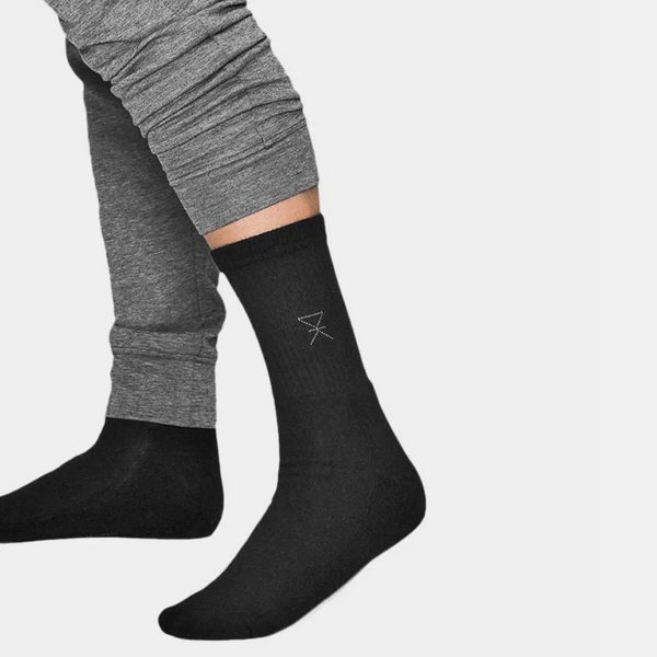 2 Paar Tennissocken aus Bambus In schwarz