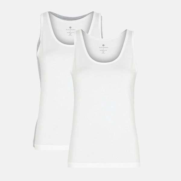 2 weiße Tanktops aus Bambus