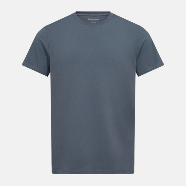 Graues Bambus-T-Shirt mit Rundhalsausschnitt