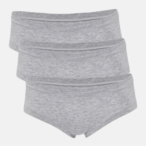 3er Pack hellgraue Bambus-Hipster-Slips