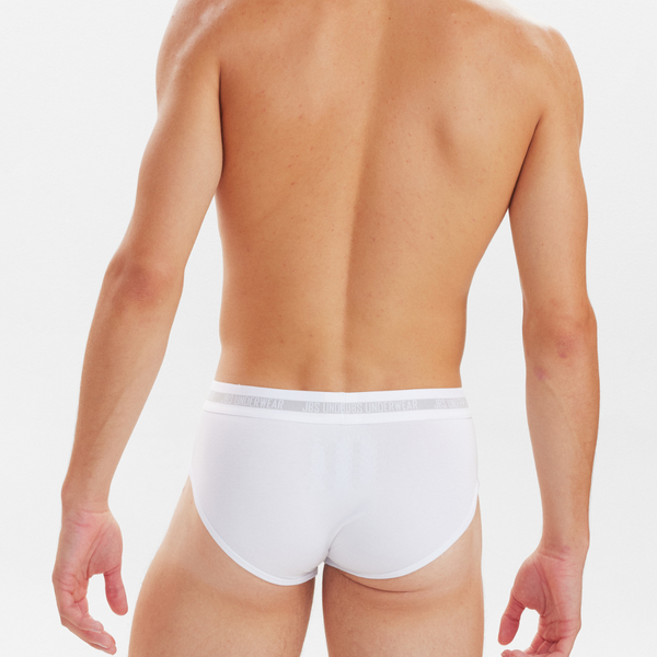 3 Paar weiße Herren-Slips aus Bambus