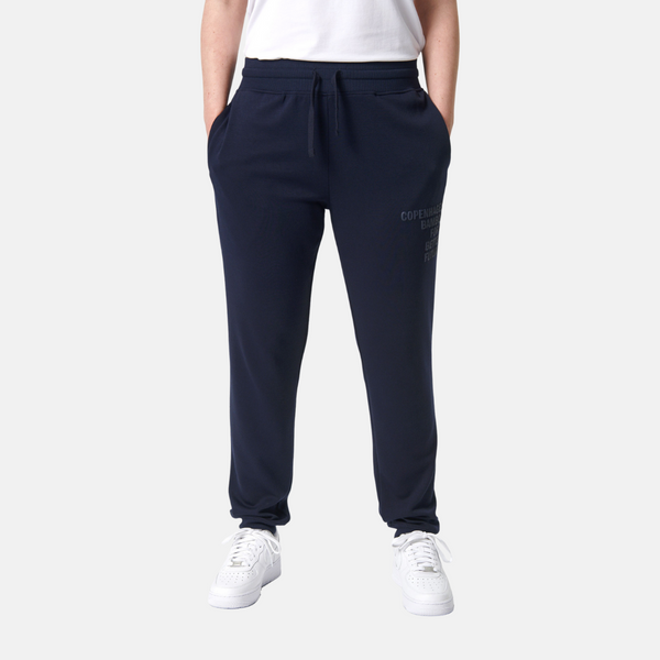 Marineblaue Bambus-Sweatpants mit Logo