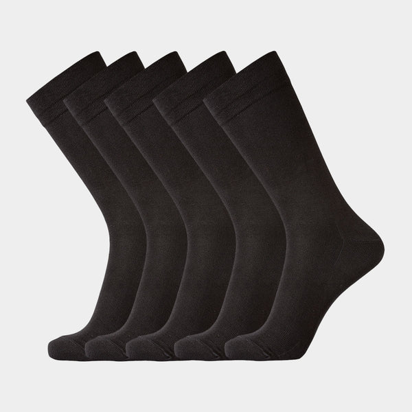 5 Paar Bambussocken ohne Gummizug schwarz
