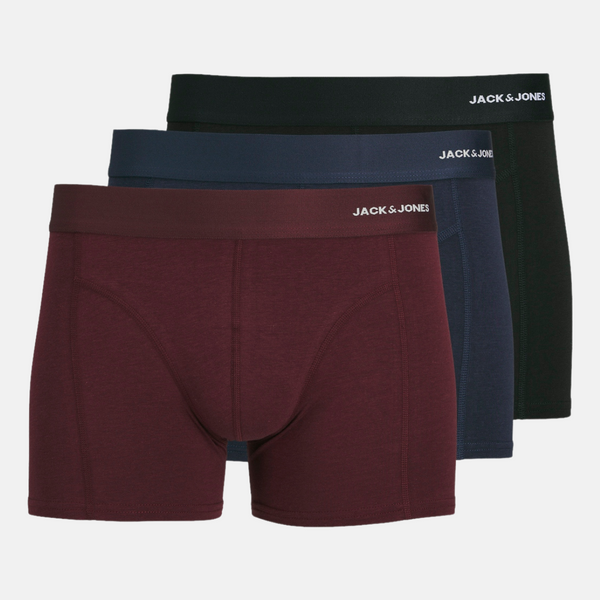 JACBASIC Bambus Unterhosen 3er Pack in rot/navy/schwarz