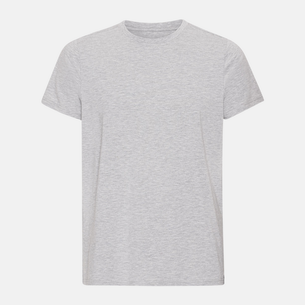 Hellgraues Bambus-T-Shirt mit Rundhalsausschnitt