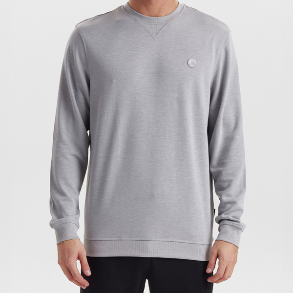 Hellgraues Bambus-Sweatshirt mit Abzeichen