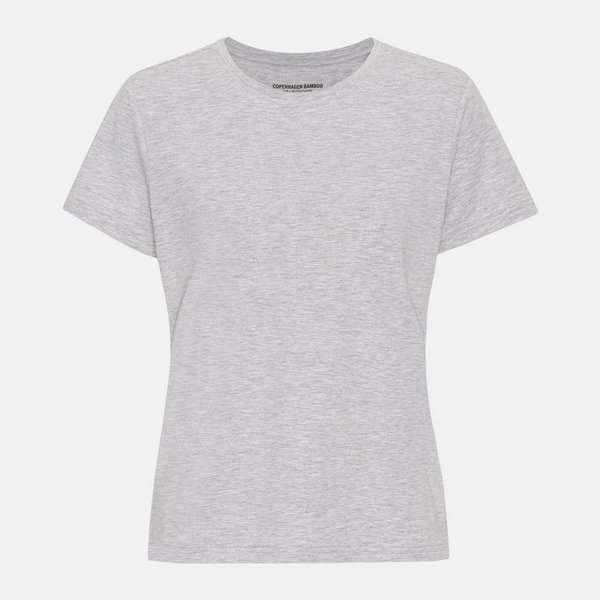 Hellgraues Kurzarm-T-Shirt aus Bambus