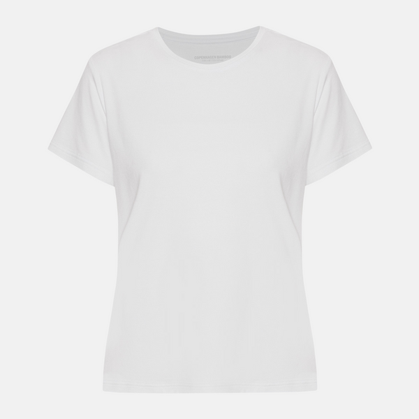Weißes Kurzarm-T-Shirt aus Bambus