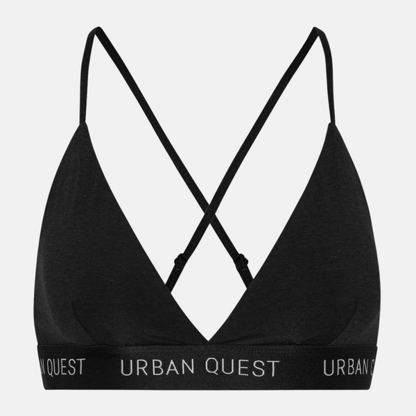 Schwarzer Bambus Triangel-BH mit verstellbaren Trägern - 2er Pack