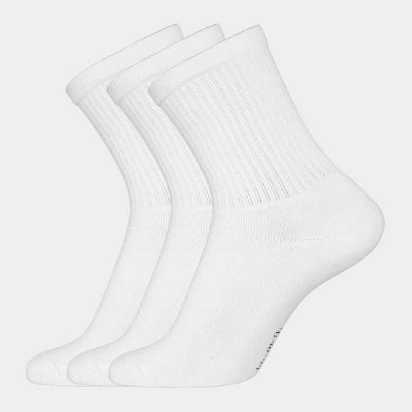 3 Paar weiße Tennissocken aus Bambus