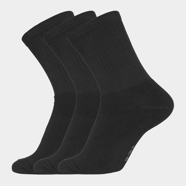 3 Paar schwarze Tennissocken aus Bambus
