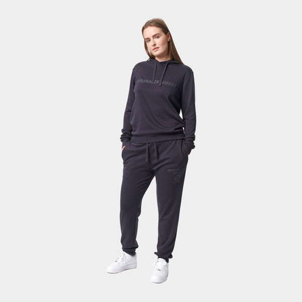 Dunkelgrauer Bambus-Kapuzen-Jogginganzug mit Logo