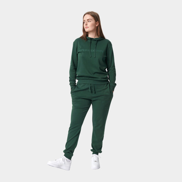 Grüner Bambus-Kapuzen-Jogginganzug mit Logo