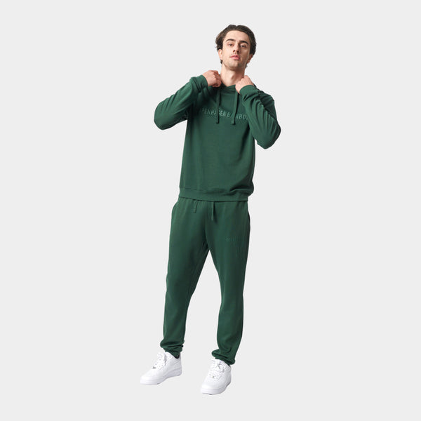 Grüner Bambus-Kapuzen-Jogginganzug mit Logo