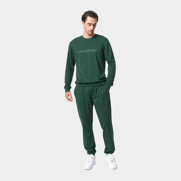 Grünes Bambus-Joggingset mit Logo