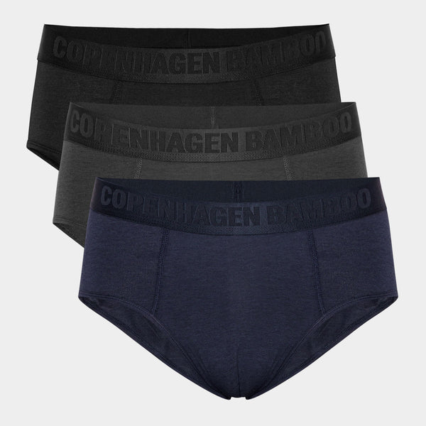 Bamboo Herren-Slips - 3er-Pack schwarz - navy - grau
