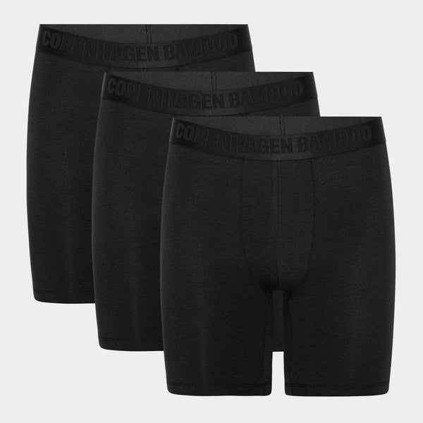 Bambus Unterhosen mit langen Beinen - 3er Pack schwarz