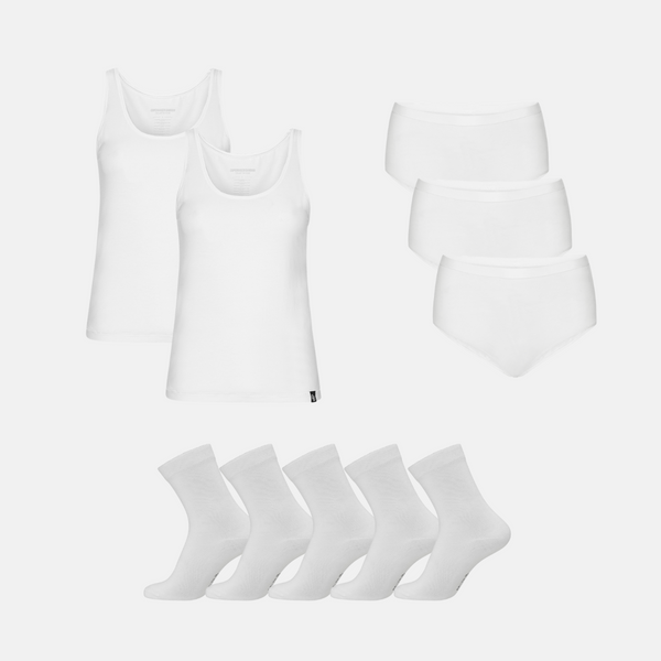 Bamboo Pack - Oberteil & Maxi-Slips & Socken - Weiß