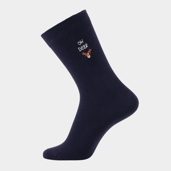 5 Paar Socken aus Bambus - Weihnachtsstickerei