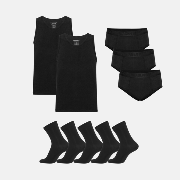 Bamboo Pack - Tank Top & Herrenslips & Socken - Schwarz
