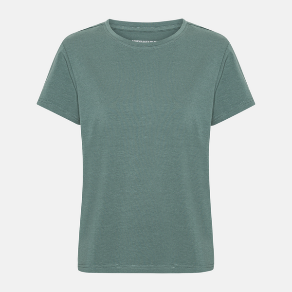 Balsamgrünes Kurzarm-Bambus-T-Shirt