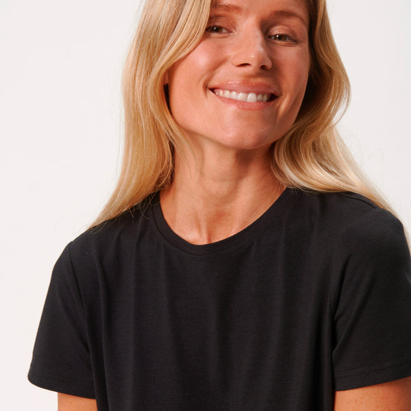 3er-Pack Bambus-T-Shirt weiß/weiß/schwarz