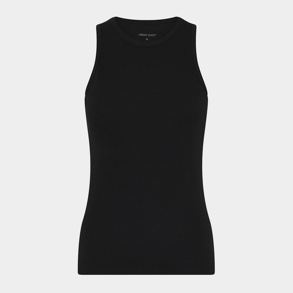 Schwarzes Bambus-Ripp-Tanktop