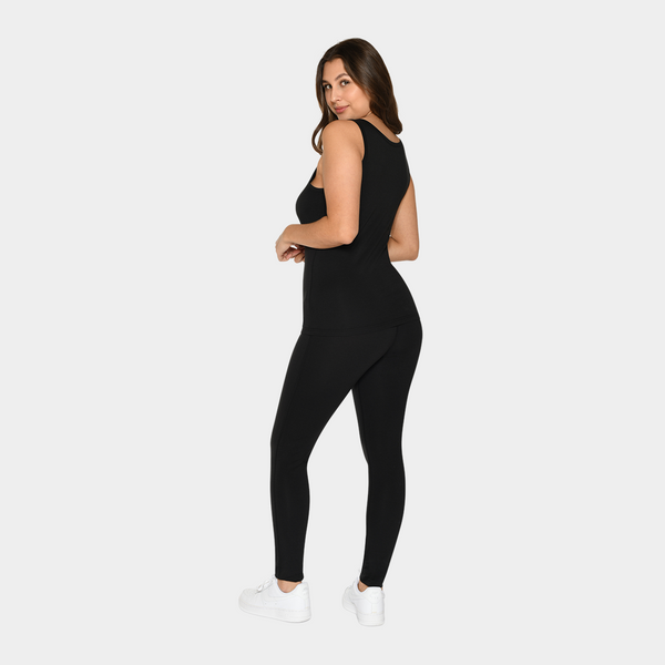 Schwarzes Bambus-Ripp-Tanktop