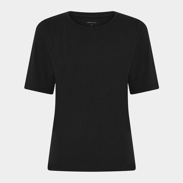Schwarzes Bambus-T-Shirt mit schmaler Passform