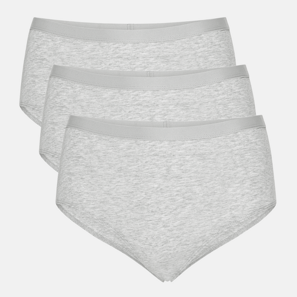 Graue Bambus-Maxislips - 3er-Pack