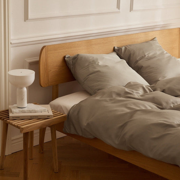 Bambus sengetøj plaza taupe TC400 fra Nordic Weaving