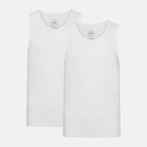2 pak hvid bambus tank tops fra Lindbergh