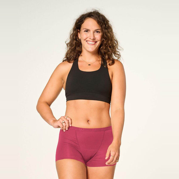 Mittel/Stark Bambus Periodenslip in Ruby Pink