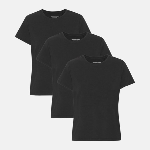 3er-Pack schwarzes Bambus-T-Shirt