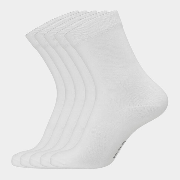 5 par hvide bambus strømper 45-49 Copenhagen Bamboo
