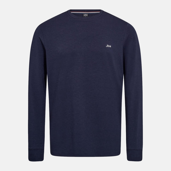 Navy langærmet bambus T-shirt til herre