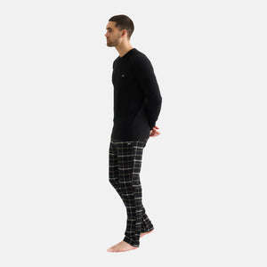 Sort langærmet bambus T-shirt til herre