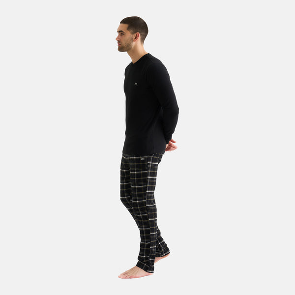 Sort langærmet bambus T-shirt til herre
