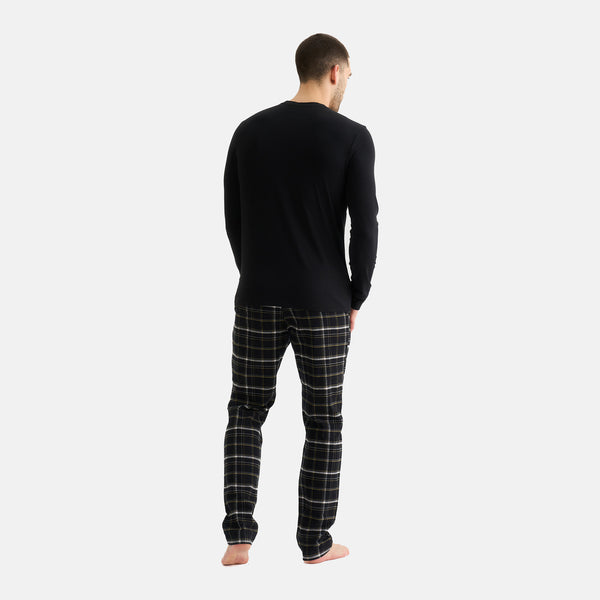 Sort langærmet bambus T-shirt til herre
