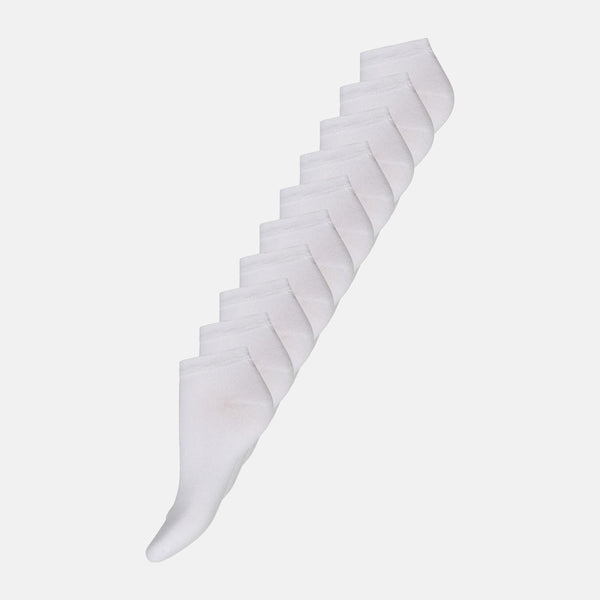 10 pak hvid bambus sneakerstrømper   Decoy