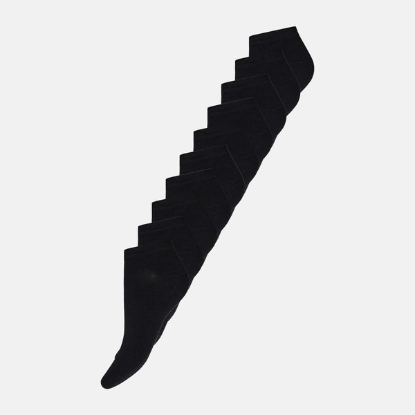 10 pak sort bambus sneakerstrømper   Decoy